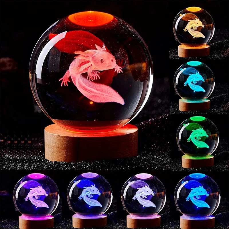 Floating Nightstand With Led Light - D2 Lampada Axolotl 3D incisa sfera