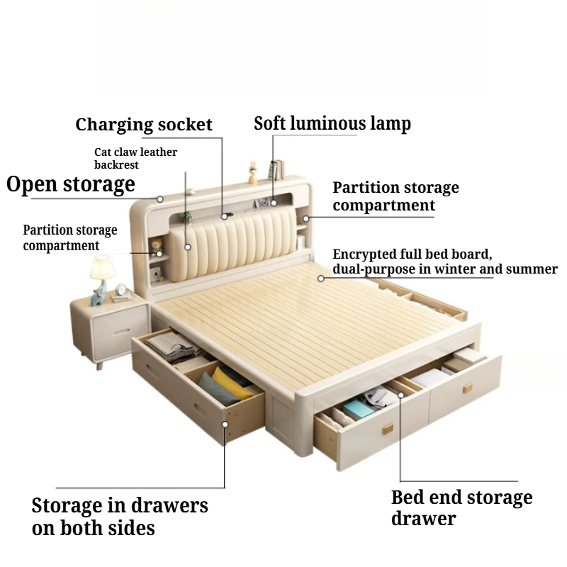 Letto singolo con cassetti est - King Size Bed Frame With Storage Drawers recensione e prezzo