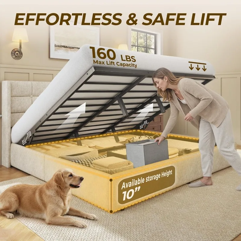 Letto matrimoniale HISOFT con  - Gas Lift Storage Bed Hydraulic recensione e prezzo