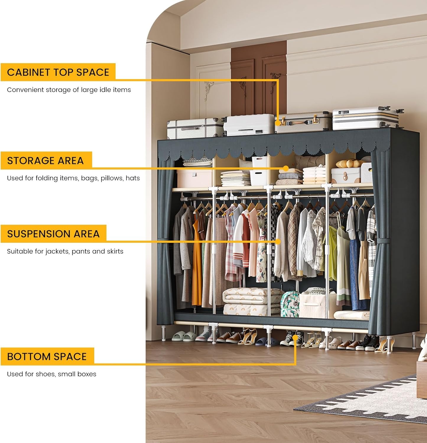Armadio Portatile Extra Largo  - Wardrobe Closet Portable Fabric Cover recensione e prezzo