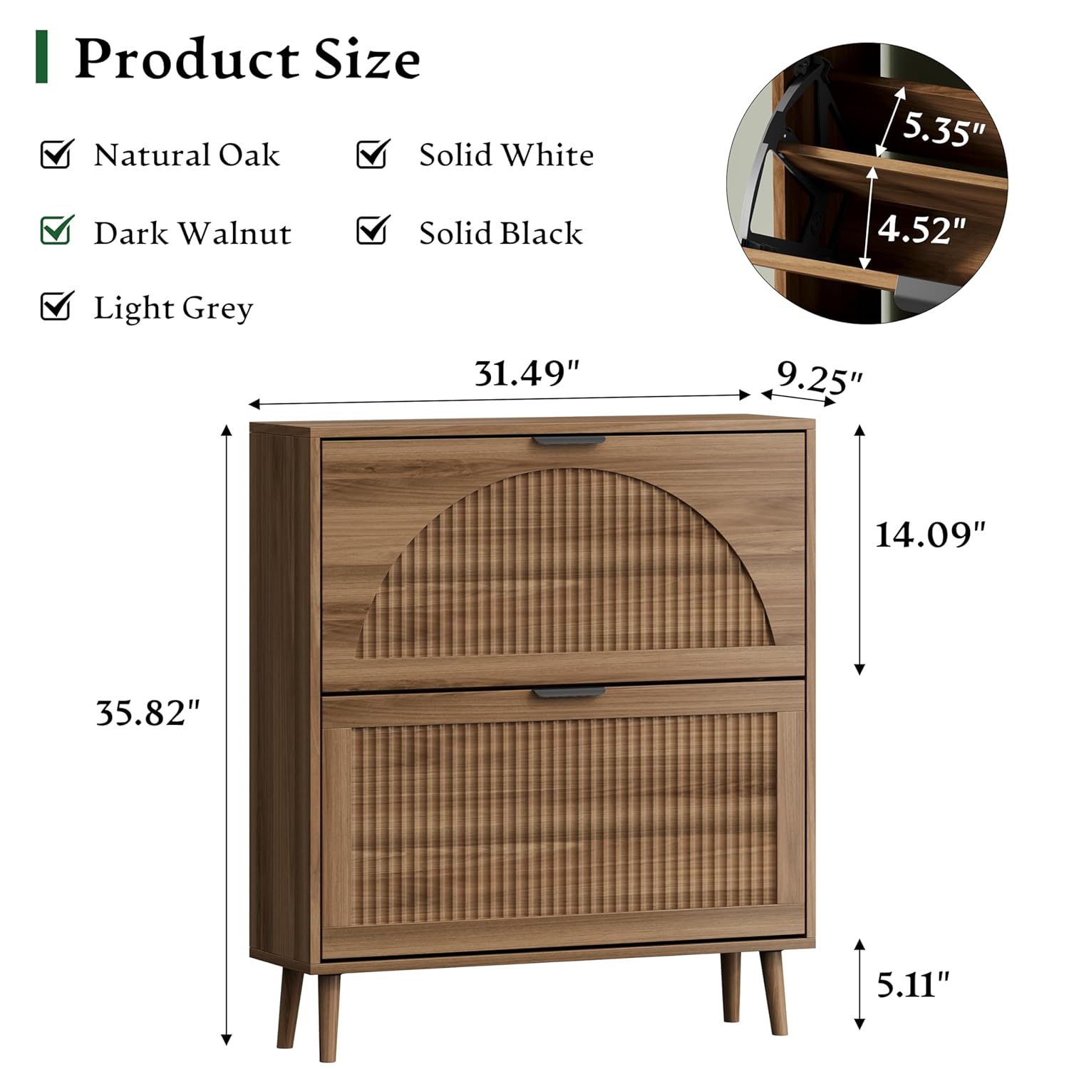 Mobiletto per Scarpe con 2 Cas - Shoe Rack Cabinet Narrow Entryway recensione e prezzo