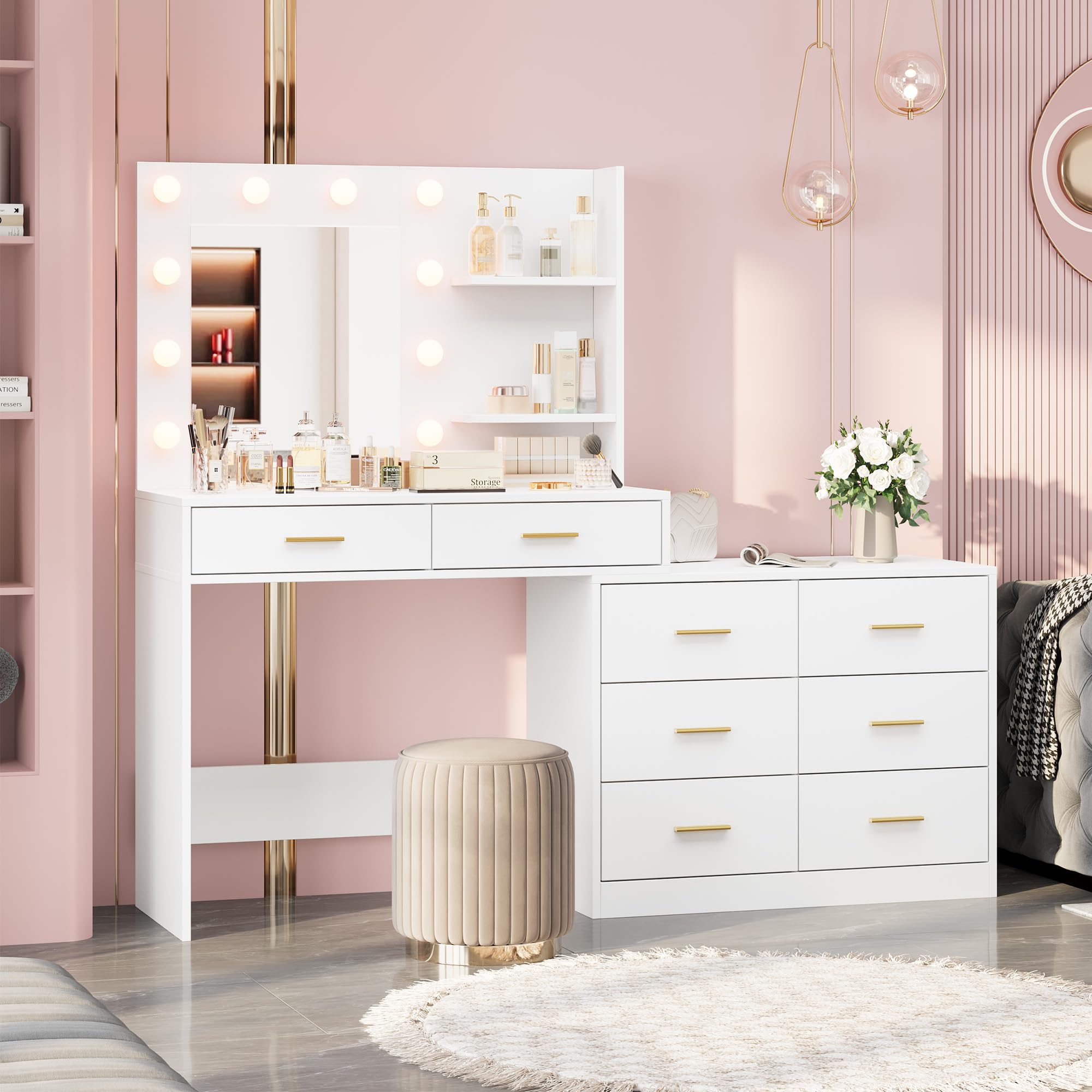 Tavolo da trucco con specchio  - Dressing Table Vanity With Lighted Mirror recensione e prezzo